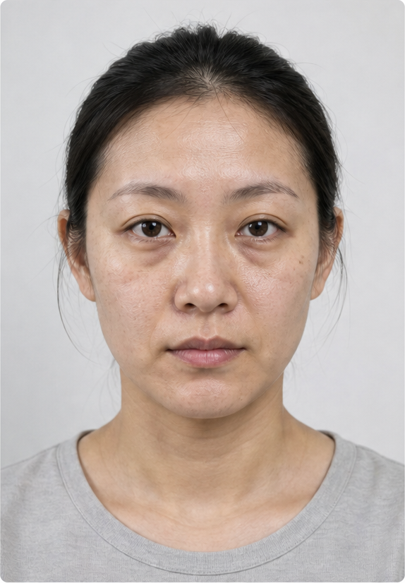 数字素人 AI 案例示意图，非真实患者影像